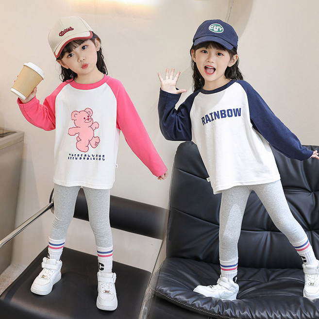 [KC인증 당일출고]베스더스 유아동 여아 남아 봄 가을 간절기 나그랑 티셔츠 레깅스 상하세트