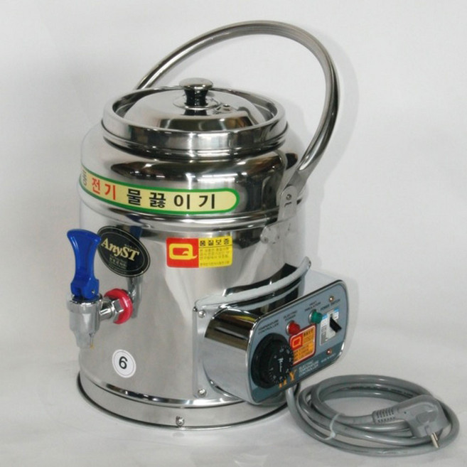 한양금속 스텐 전기물끓이기 6호 6L업소용 전기포트보온물통대형포트, 단품
