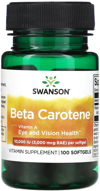 Swanson 베타카로틴 10000IU(3000mcg RAE) 소프트젤 100정, Swanson베타카로틴10000IU3000mcgRAE소, 1개 - 쿠팡