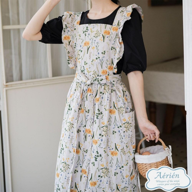 아에리앙 공방 어린이집 플로리스트 방수 앞치마, 1개, 데이지 옐로우