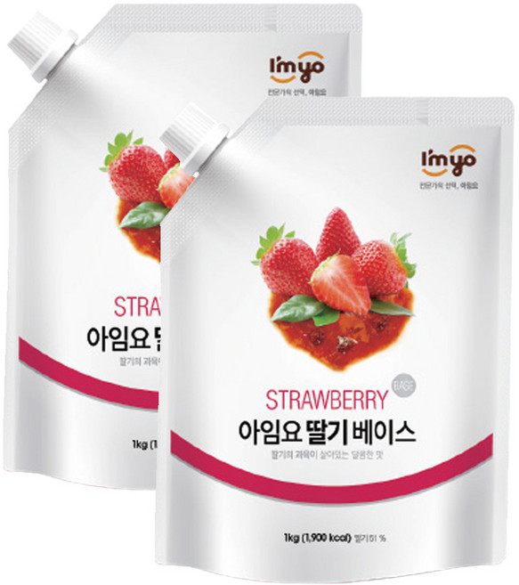 아임요 딸기 베이스 스무디용 잼, 1kg, 2개