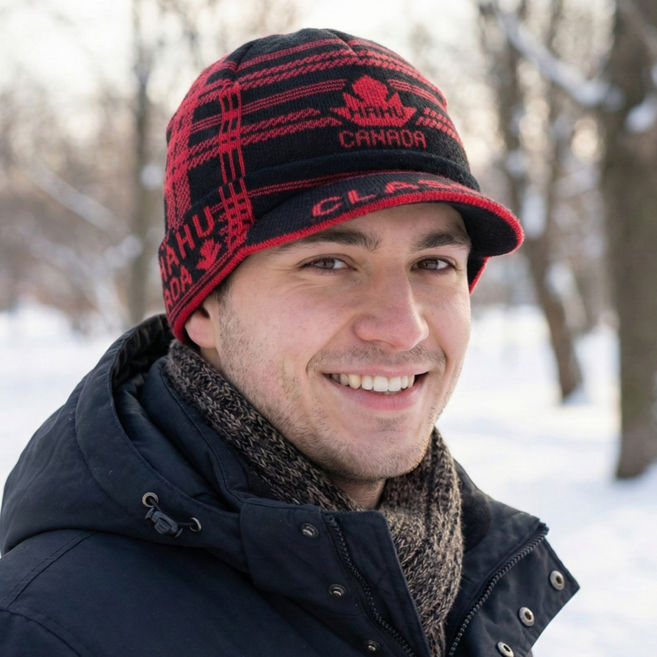 하후캐나다 방한모자 털모자 겨울모자, 울트라캡 C1(검/빨)