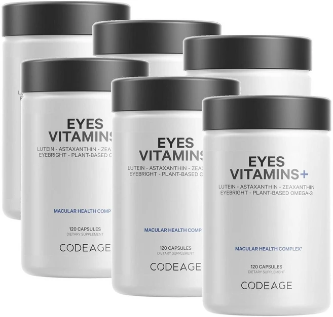 코드에이지 아이 비타민 플러스 루테인 아스타잔틴 제아잔틴 캡슐 Codeage Eyes Vitamin+, 120정, 6개 - 쿠팡