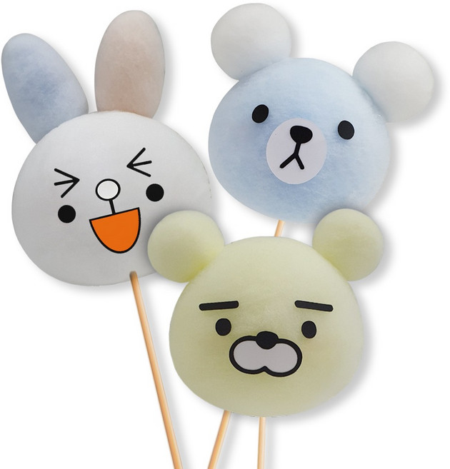 캐릭터 솜사탕 스티커 셋트 상품 / 곰 토끼 사자셋트