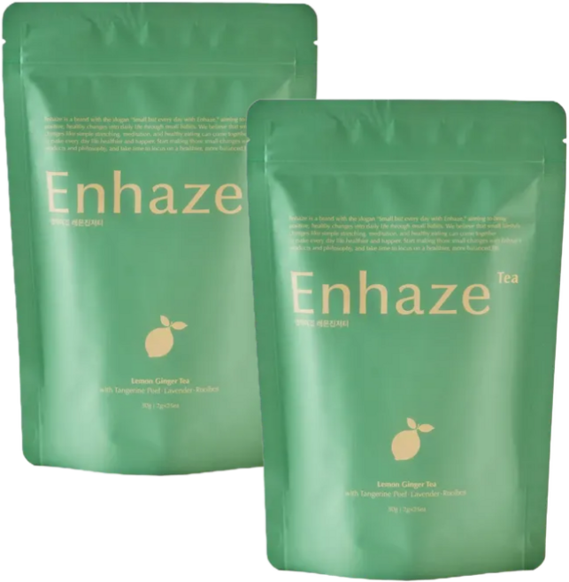 Enhaze 앤헤이즈 레몬진저티 TEA 이너케어 붓기 순환 진정 차 [원산지:국산(경상북도 안동시)], 2개, 25개입, 2g