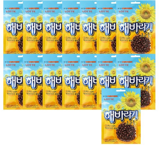 롯데 해바라기씨 초코볼 초콜릿, 80g, 15개