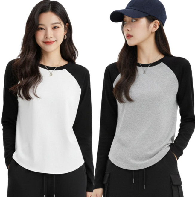 바이로이 1+1 베이직 나그랑 긴팔 티셔츠