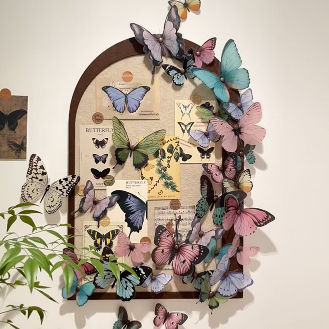 毛氈牆板組合 蝴蝶造型 DIY照片牆 留言板佈告欄裝飾