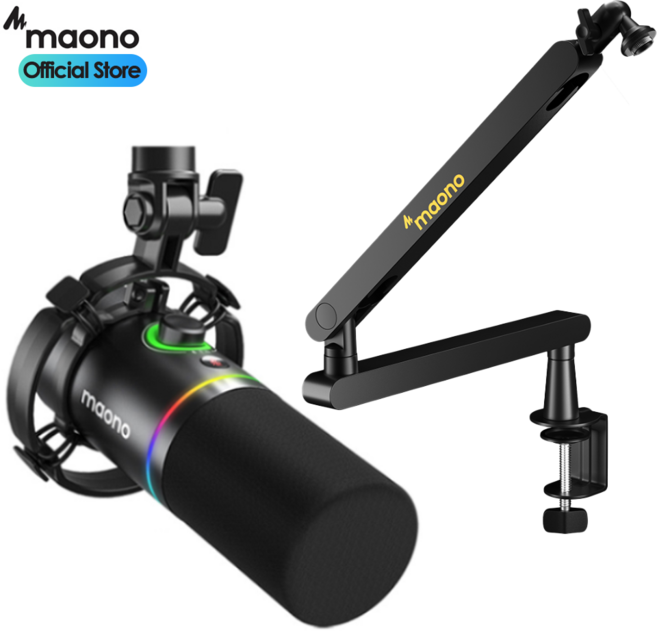 마오노 PD200X 팟캐스트 방송용 녹음용 USB XLR 다이나믹 마이크 BA92 정품 고급형 스탠드 패키지, PD200X 블랙 + BA92 고급형 붐암스탠드 블랙