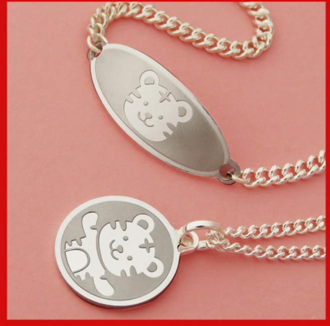 실버 미아방지목걸이 호랑이 미아방지팔찌 조카선물 등원선물 은제품