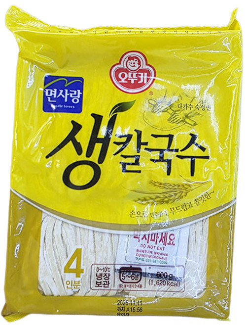 오뚜기 면사랑 생칼국수, 600g, 1개