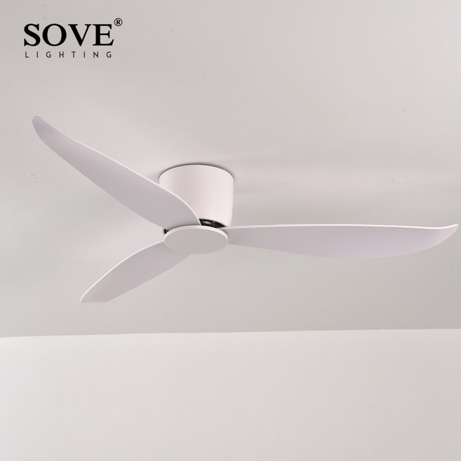 SOVE 천장 팬 흰색 낮은 바닥 울트라 얇은 17cm DC 천장 팬 원격 제어 간단한 천장 팬 빛 220V 없음, X-1)35318256935, 2) A1 White  52 inch