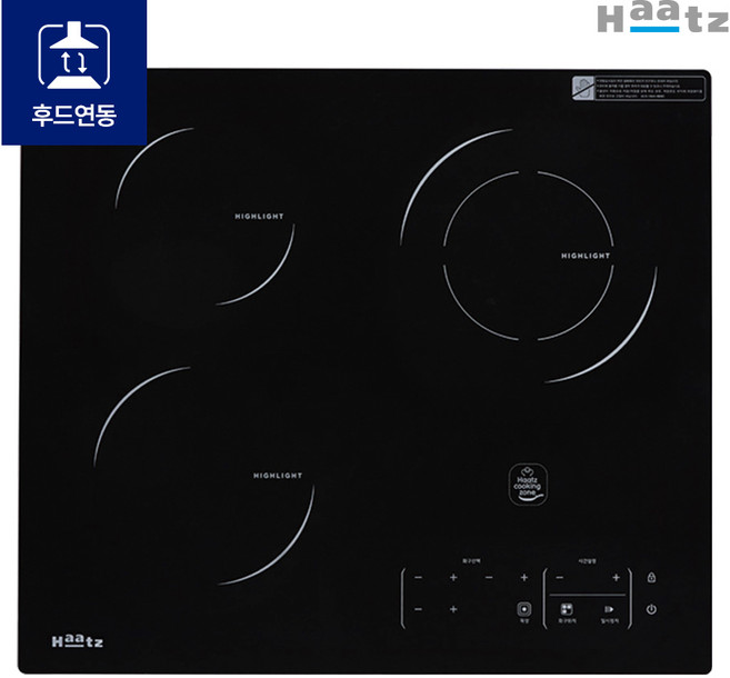 하츠 하이라이트 빌트인 3구 전기레인지 블랙 (타공 560x480), Ec-365CTS(새상품)