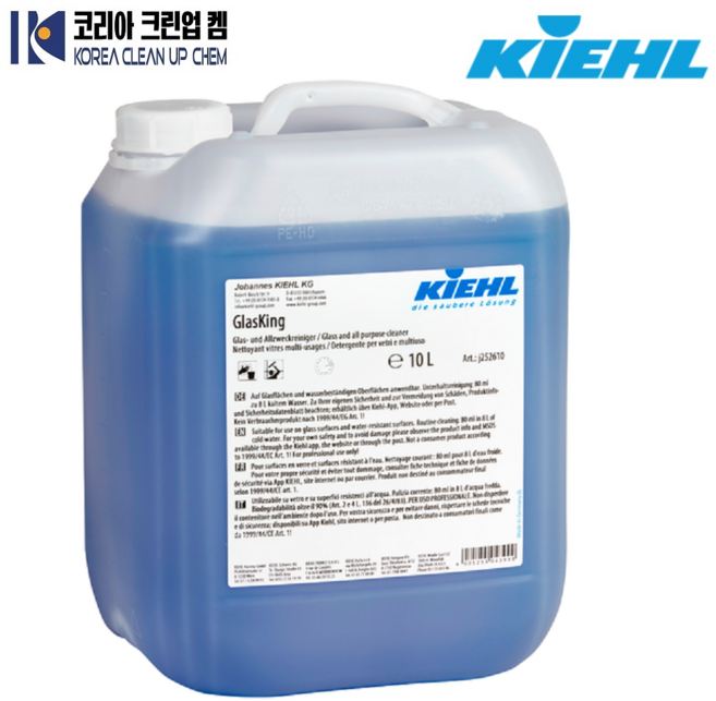 키엘 글라스킹 10L 세제 / 태양광패널 건물유리창 거울 스퀴지 강력 친환경 전문청소, 10L 1개, 1개
