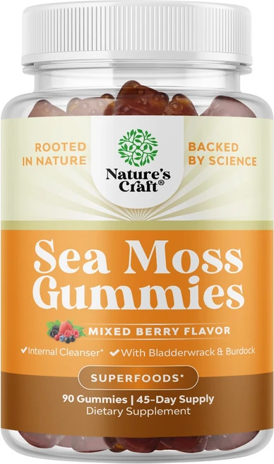 네이처스크래프트 씨 모스 구미 믹스드 베리 맛, 1개, 90정 - 쿠팡