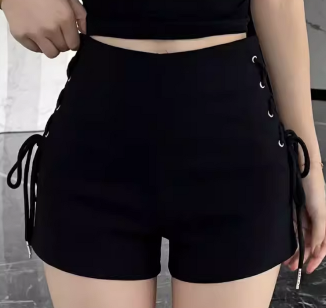 쌍천 여성 하이웨스트 반바지 스판 핫팬츠 방송댄스 클럽 핫팬츠 A26020706