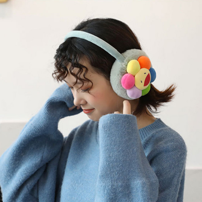 [시우]스마일플라워 털귀마개 귀도리 색상 3종