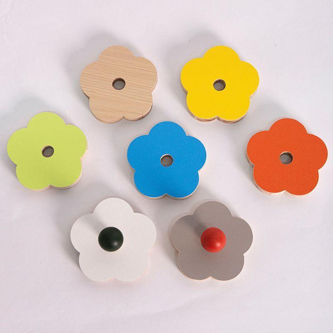 彩色火柴棒 6.5cm 適用15mm孔徑, 彩色花朵4朵可顏色, 1個