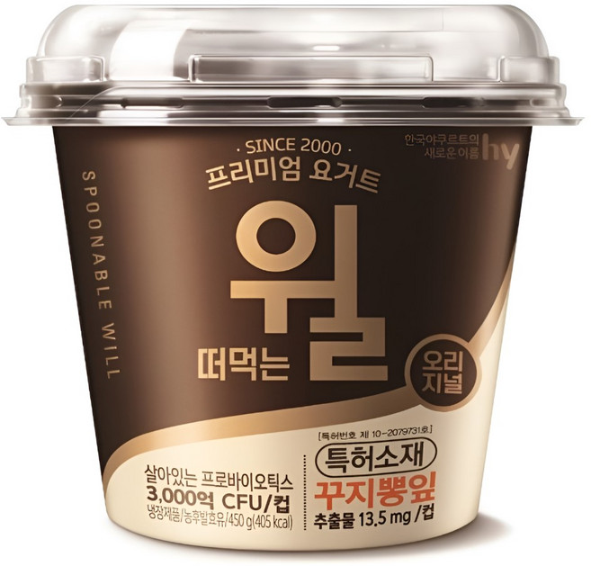 hy 한국야쿠르트 떠먹는 윌 요거트, 1개, 450g