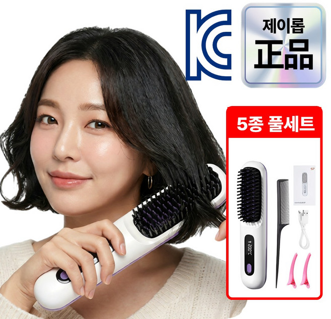 제이롭 퀵헤어핏 무선 스타일링 빗고데기 가방 속 스타일리스트, JLOP S-7, 퓨어화이트