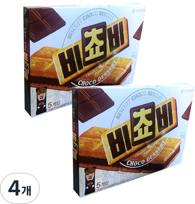 오리온 오리온비쵸비 통초콜릿비스킷, 125g, 4개