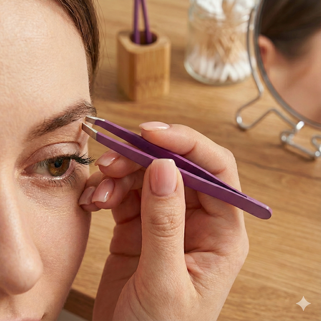 지피코 고급 색상 속눈썹 쪽집게 핀셋 트위저, 2개, 퍼플