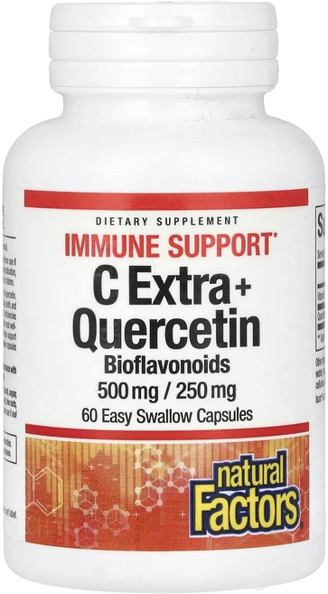네츄럴팩터스 C 엑스트라 플러스 퀘르세틴 삼키기 쉬운 캡슐 60정, 1개, 60개 - 쿠팡