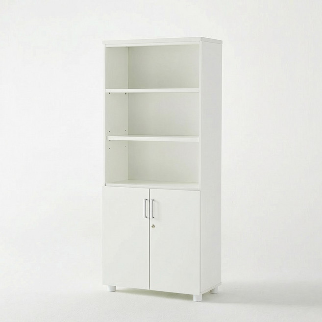 퍼스 5단 반문장 사무실 수납장 사무용 책장, 화이트