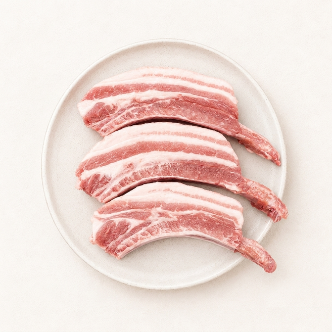 [당일생산]한돈 냉장 뼈삼겹살 통 삼겹살 구이용 바베큐용, 1개, 1.2kg
