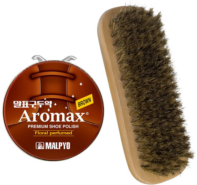 구두솔 말표구두약+구둣솔 1세트 블랙 브라운 택1 mg151ea