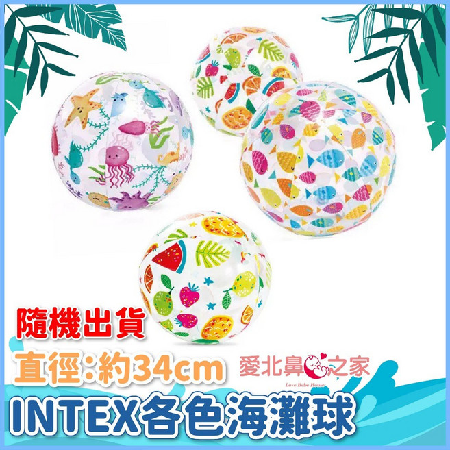 愛北鼻 小恐龍沙灘球, 1個, INTEX各色沙灘球-隨機出貨
