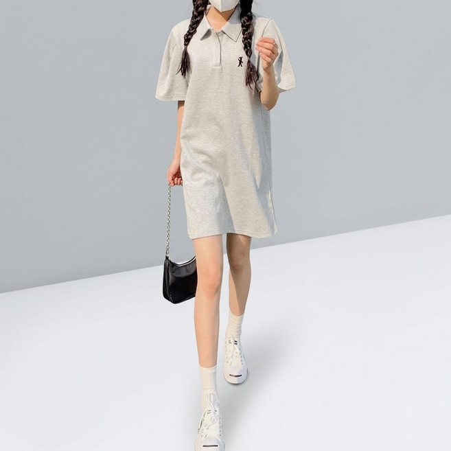 치마 여성 미니 카라 원피스 봄 반팔티 여름 PK 빅사이즈