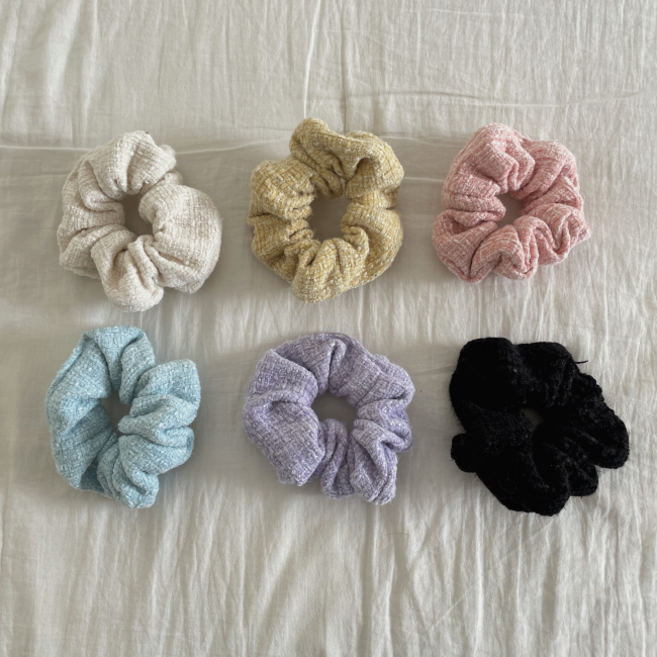 가을 겨울 트위드 곱창머리끈 스크런치 곱창밴드 헤어끈