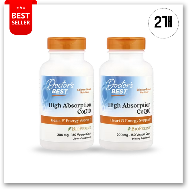 닥터스베스트 하이 앱솔션 CoQ10 200mg 베지 캡, 180정, 2개