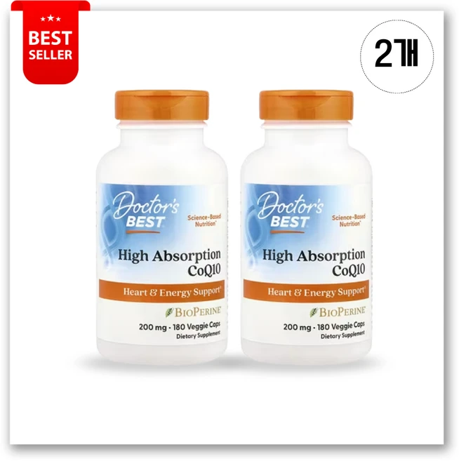 닥터스베스트 하이 앱솔션 CoQ10 200mg 베지 캡, 180정, 2개 - 쿠팡