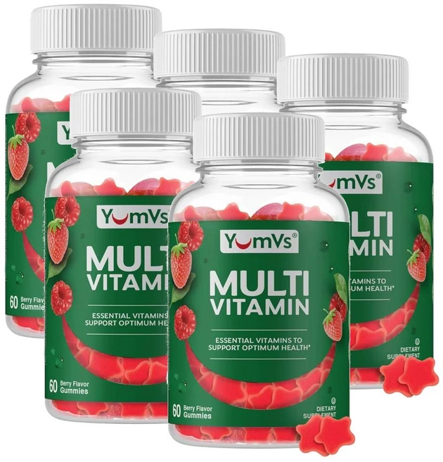 염브스 멀티비타민 앤 미네랄 구미 베리맛 YumVs Multivitamin, 5개, 60정 - 쿠팡