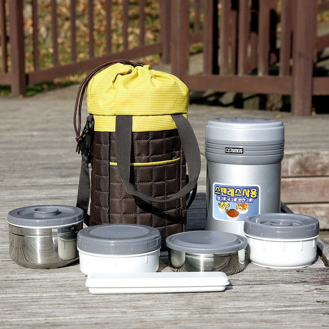 코스모스 올스텐 보온도시락 점보도시락 WJ-386, 혼합색상, 1개