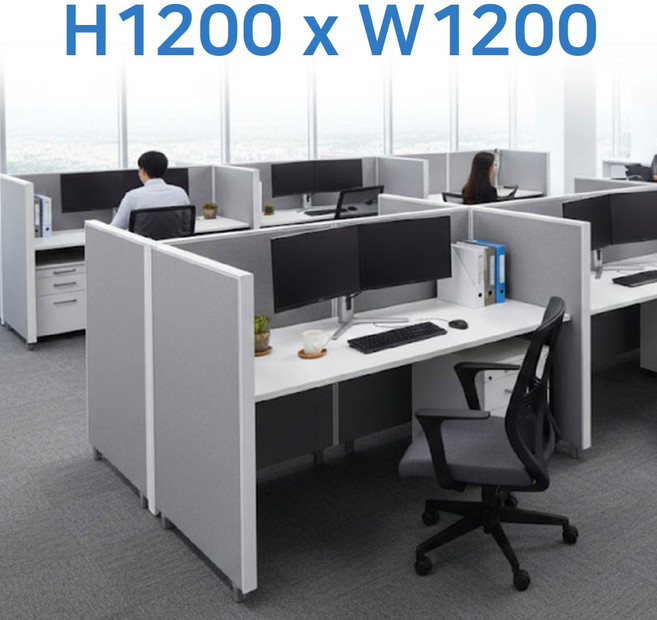 파티션세상[45T PVC 우드] 책상파티션 책상가림막 목재 우드파티션 사무실 칸막이 사무용파티션 사무실파티션, 원톤그레이-높이1200 x 가로1200