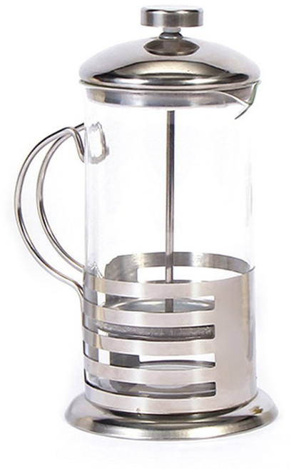 수동 커피 에스프레소 메이커 냄비 프랑스 커피 차 여과기 필터 스테인레스 스틸 유리 주전자 카페티에 프레스 플런저 350Ml, 투명&amp;실버, 1개