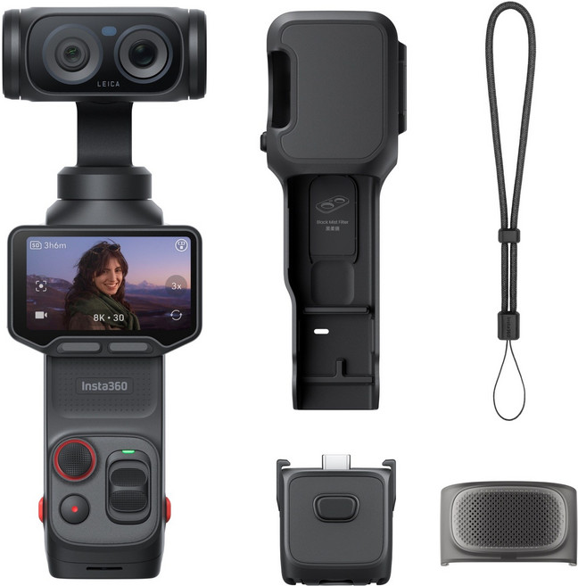 Insta360 Luna Ultra 8K 專業防震相機 畫夜清晰, 黑色
