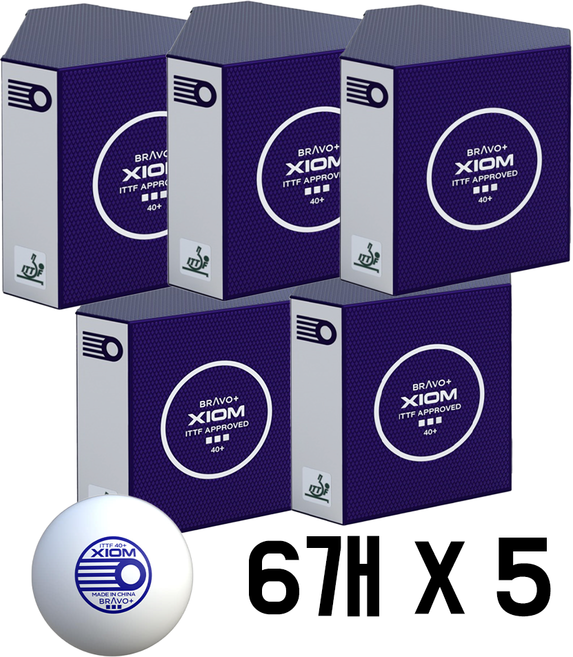 엑시옴 탁구공 브라보 플러스 6개입 [1+1+1+1+1] ITTF 공인 시합구 경기용 5세트, 화이트