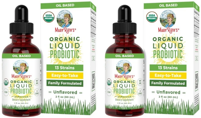 메리루스 오가닉스 유기농 액상 프로바이오틱스 유산균 4세이상 MARYRUTH'S Organics Liquid Probiotic for Ages 4+ | 2 Billion CFU, 2개, 60ml - 쿠팡