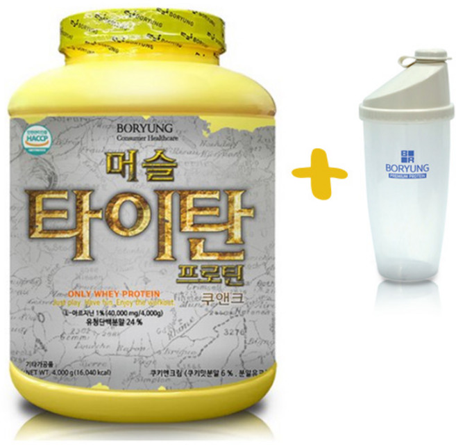 보령헤비매스 머슬타이탄 프로틴 쿠앤크 4kg+쉐이커 500ml, 1개, 4kg