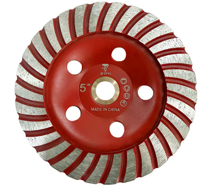 공구PXJ 5인치 다이아몬드컵 평컵 연마석 그라인더날 대리석 석재 콘크리트 연마 연삭 면갈이 평탄작업, 1개