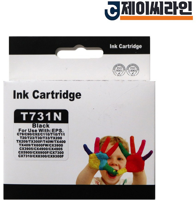 엡손 재생잉크 T73N 검정 T30 TX300F TX510FN, 재생_T73N검정, 1개