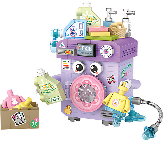 LOZ 나노블럭 미니블럭 캐릭터 베이비 야옹, 26.퍼플세탁기, 1개