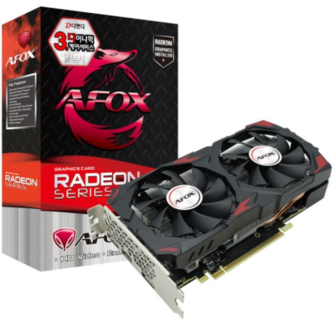 AFOX 라데온 RX 580 2048SP D5 8GB 디앤디컴 (컴퓨터 그래픽카드)