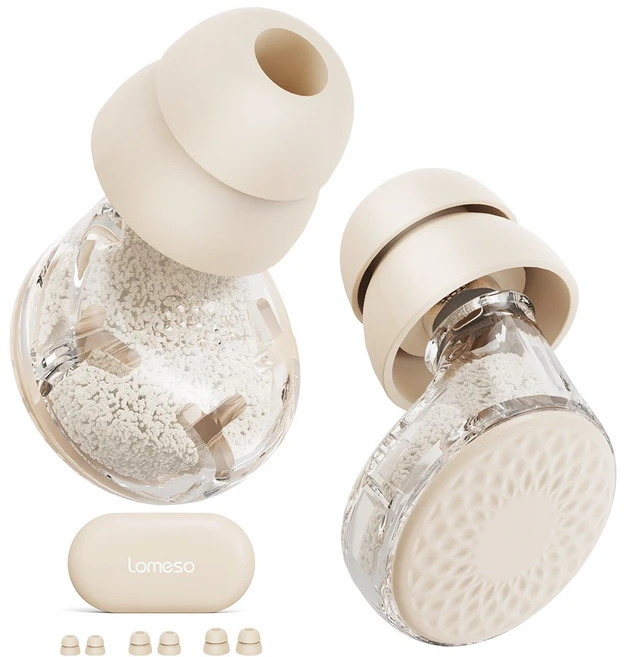 LOMESO 소음 차단 귀마개 이어플러그 실리콘 소음방지 귀마개 -45dB 소음 차단, 1개, 베이지 - 쿠팡