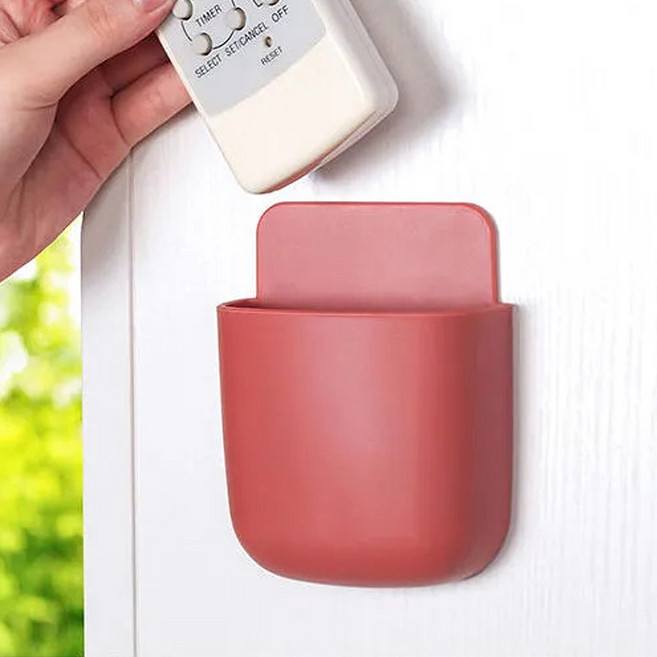 리모컨 거치대 벽 부착형 정리함 다용도 수납함, 블루, 1개