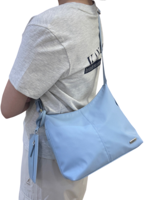 [국내정식매장] 캉골 가방 Kangol 데이 레트로코어 호보백 3350 블루 크로스백 슬링백, ONE